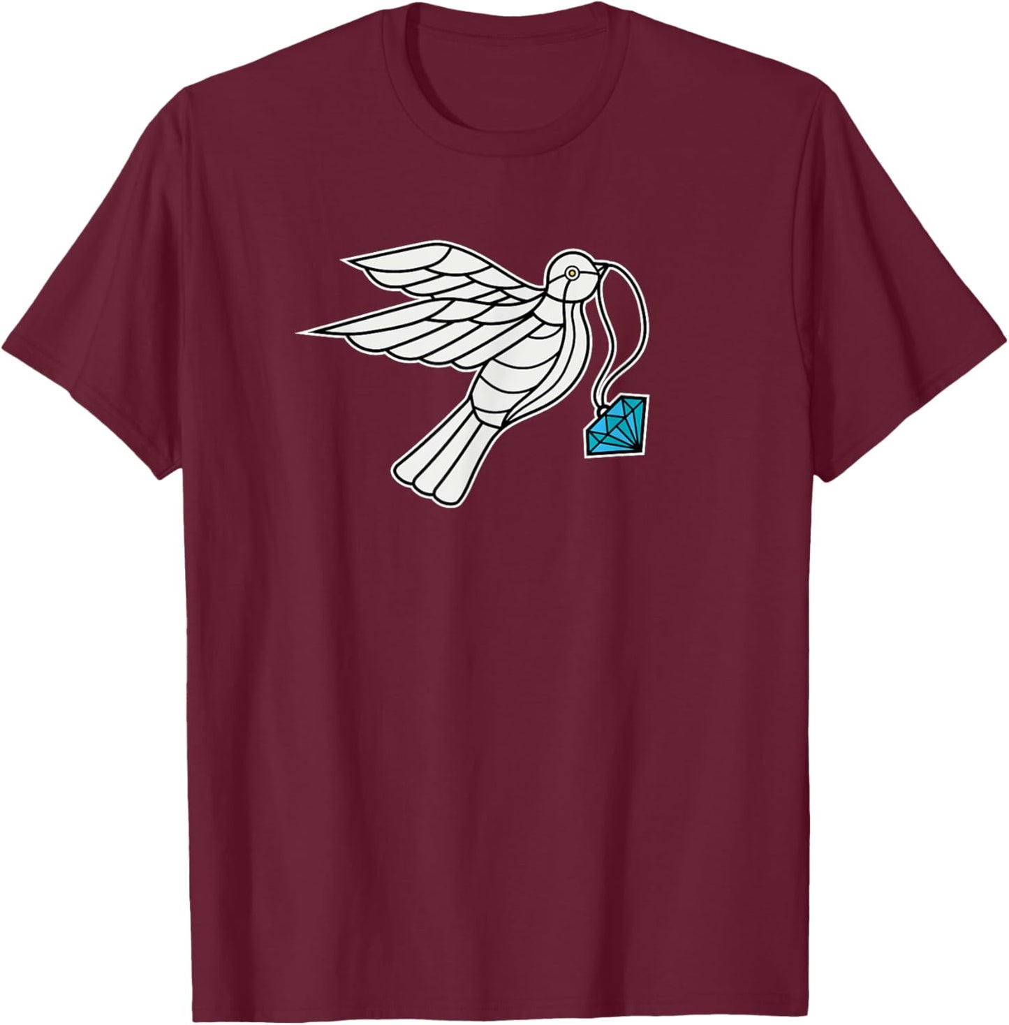 Diamond Doves T-Shirt - T-Shirt | Maroon