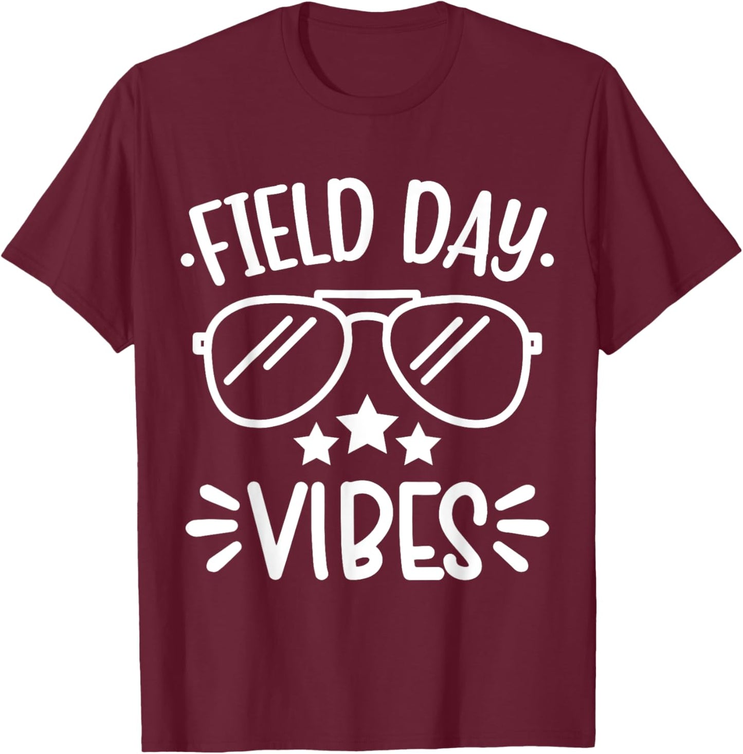 Field Day Vibes 2025 Happy Field Day Vibes Teacher Boy Kids T-Shirt - T-Shirt | Maroon