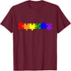 Colourful Puzzle T-Shirt - T-Shirt | Maroon