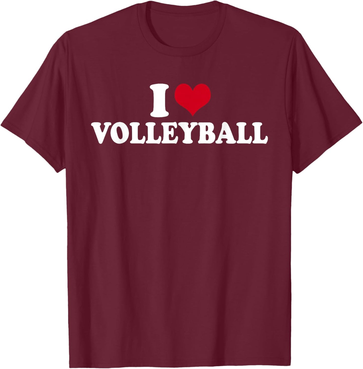 I Love Volleyball T-Shirt - T-Shirt | Maroon