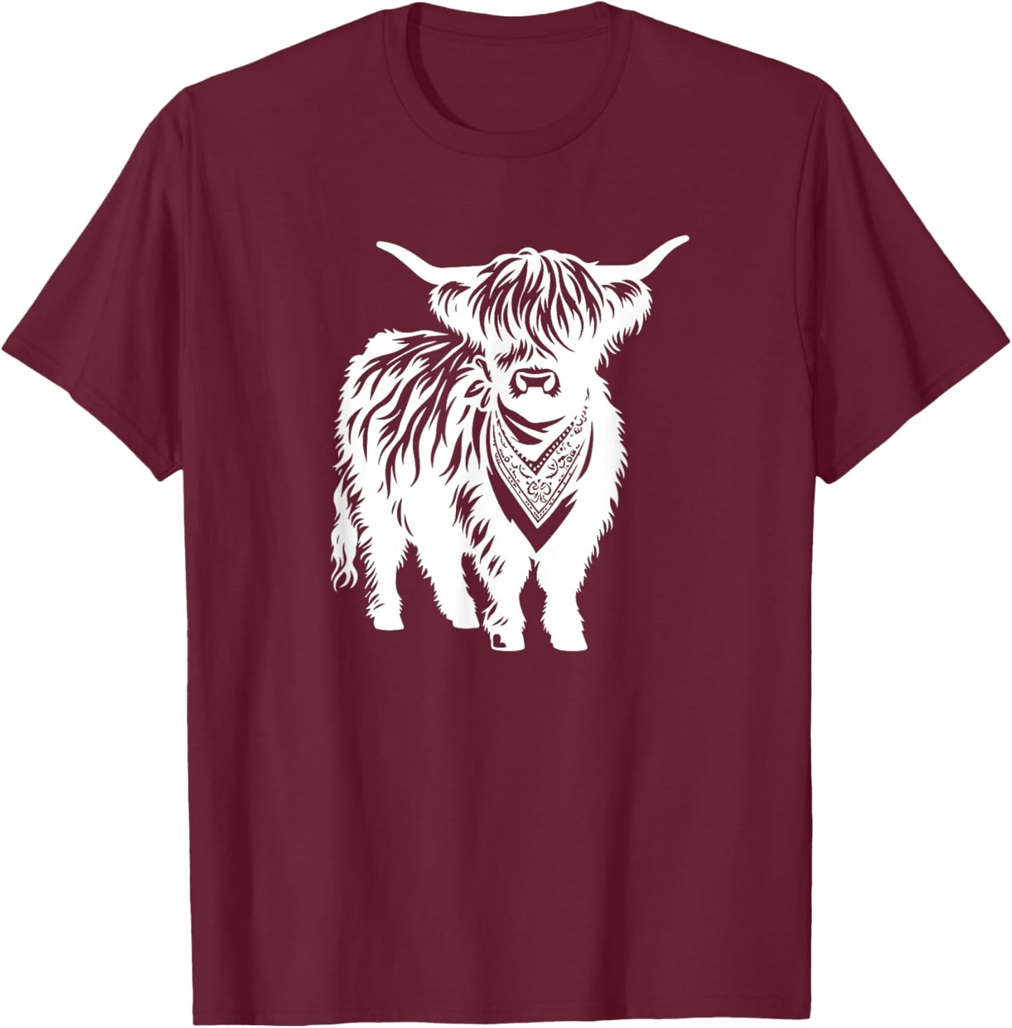 Cute Highland Cow Lover Farmer Men Women Boys Girls Cows T-Shirt - T-Shirt | Maroon