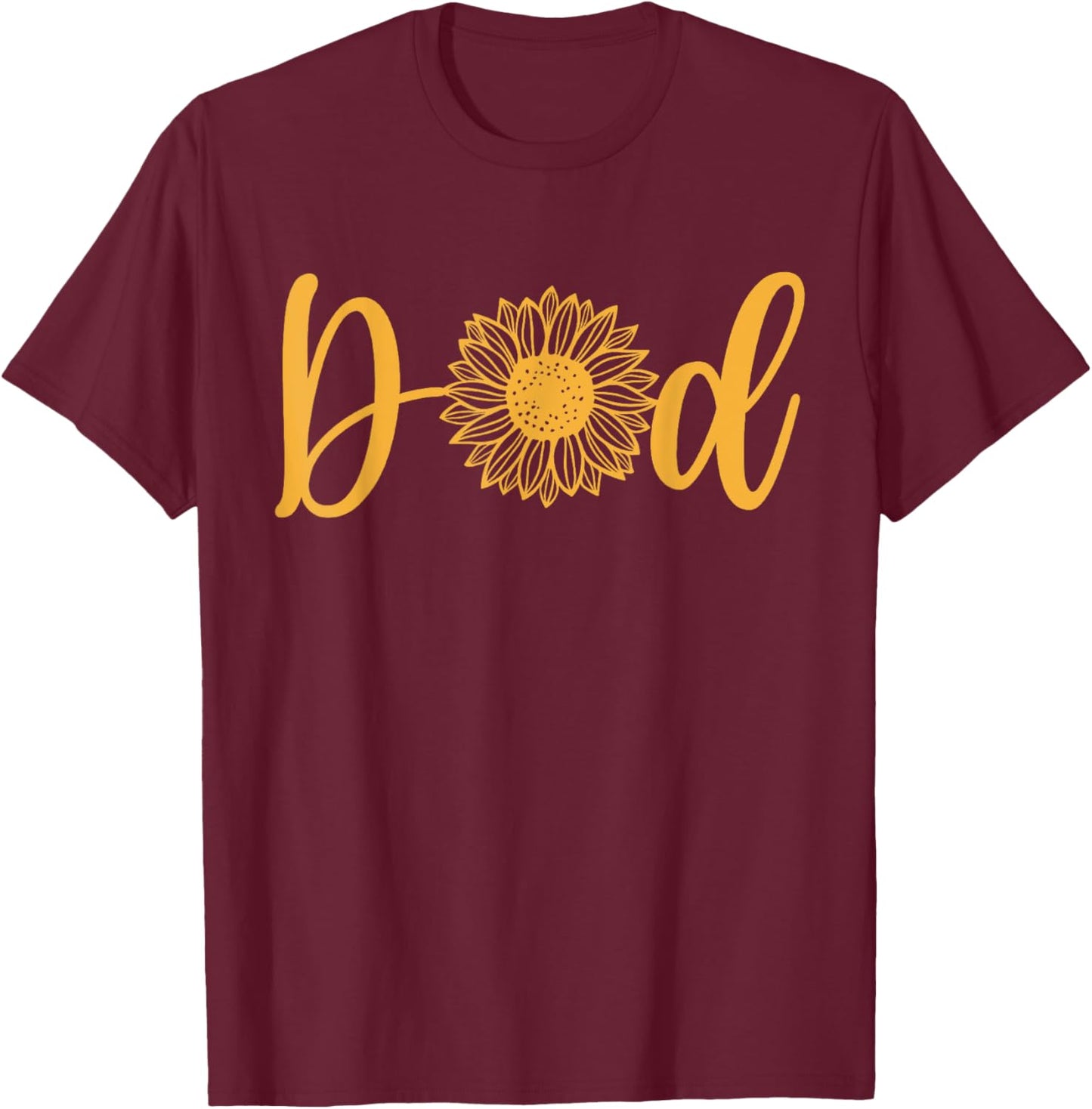 Dad Of The Birthday Girl Sunflower Party Family Matching T-Shirt - T-Shirt | Maroon
