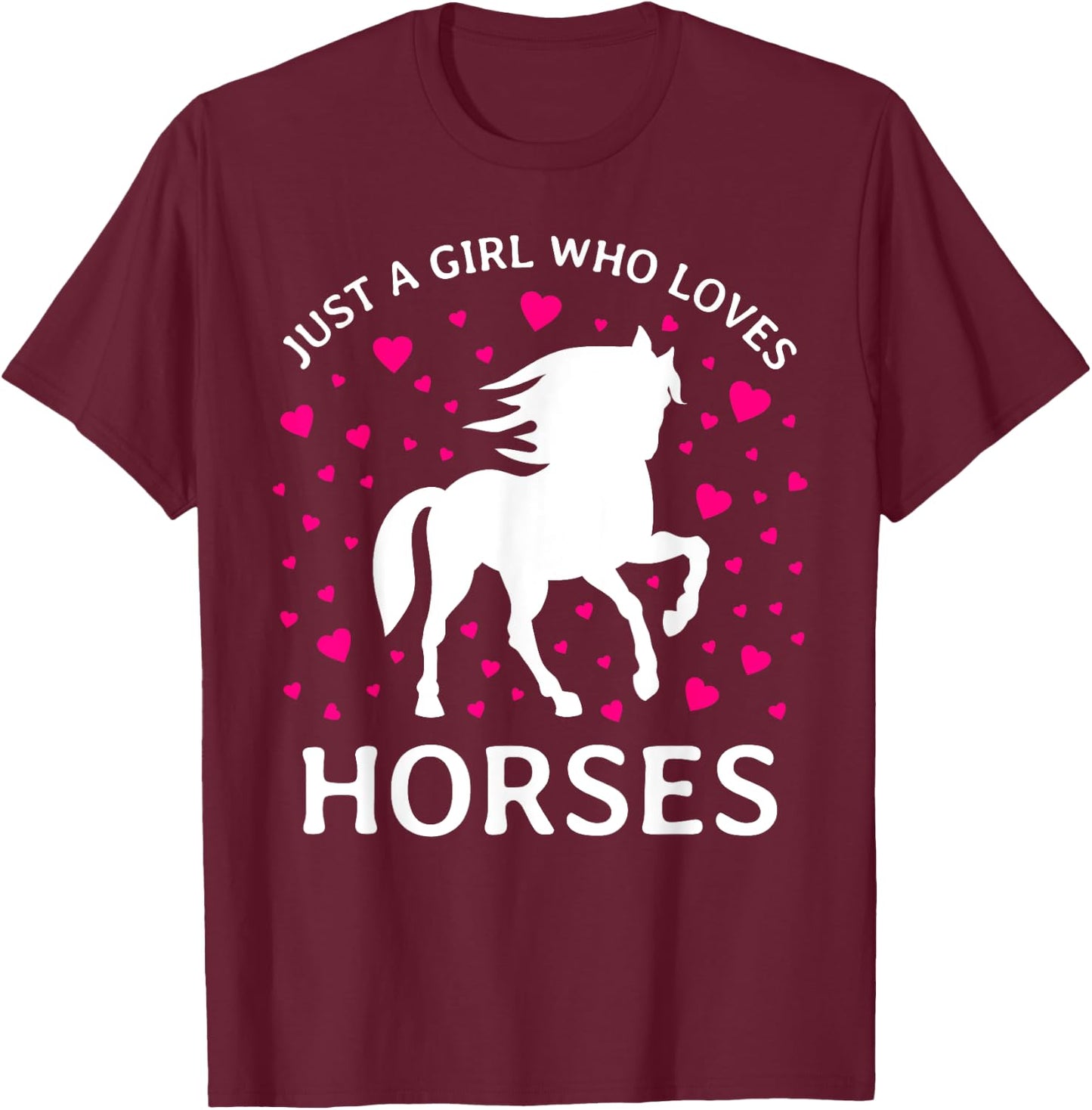 Just A Girl Who Loves Horses Cowgirl Horse Girl Riding T-Shirt - T-Shirt | Maroon