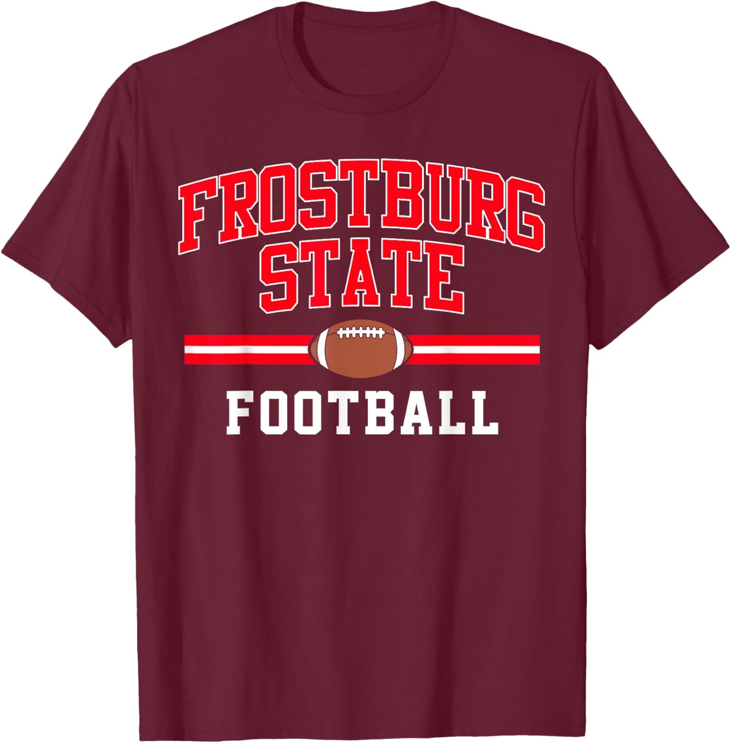 Frostburg State University Football Arch Vintage Design T-Shirt - T-Shirt | Maroon