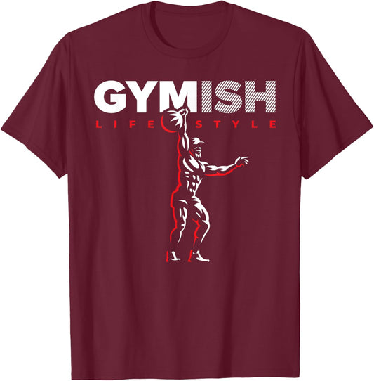 Gymish Lifestyle Weight Lifting Gym Men's Funny Workout T-Shirt - T-Shirt | Maroon