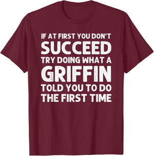 GRIFFIN Funny Surname Family Tree Birthday Reunion Idea T-Shirt - T-Shirt | Maroon