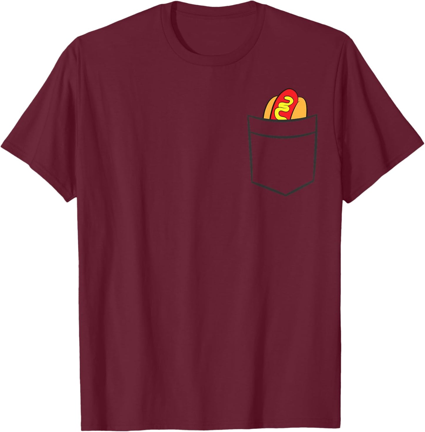 Hotdog in The Pocket Fast Food Funny Pocket Hot Dog T-Shirt - T-Shirt | Maroon