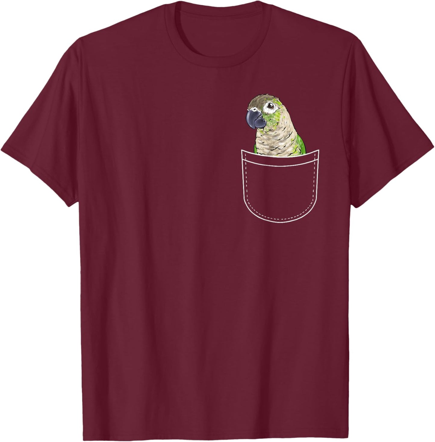 Green Cheek Conure In Pocket Parrot Bird Conure T-Shirt - T-Shirt | Maroon