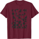Artsy Modern Abstract Art Lines Shape Geometric Block Print T-Shirt - T-Shirt | Maroon