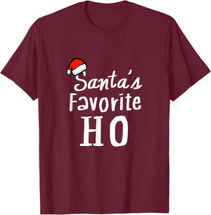 Favorite Ho Funny and Santa Fan T-Shirt - T-Shirt | Maroon