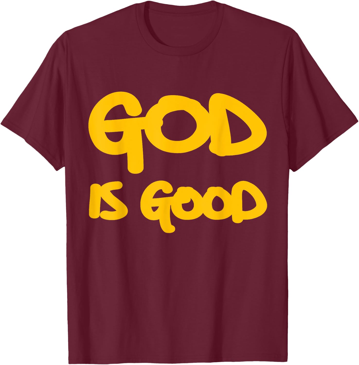 God is Good Yellow Christian Shirt T-Shirt - T-Shirt | Maroon