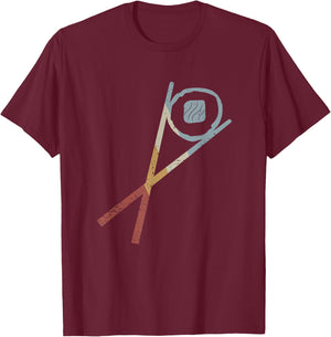 Sushi Sticks Sake Maki Retro Style Vintage T-Shirt - T-Shirt | Maroon