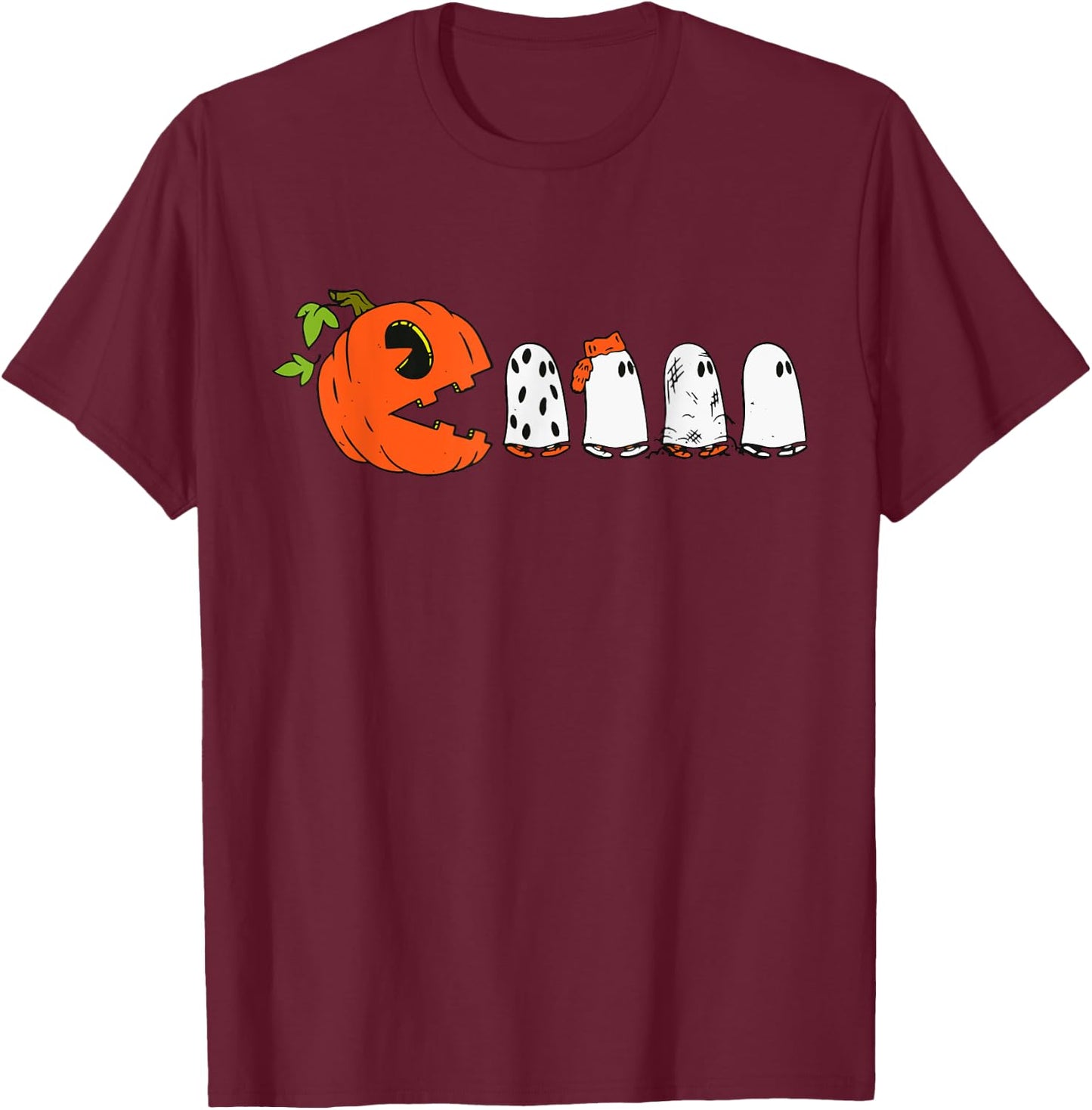 Halloween Pumpkin Funny Ghosts Boys Kids Women Men T-Shirt - T-Shirt | Maroon