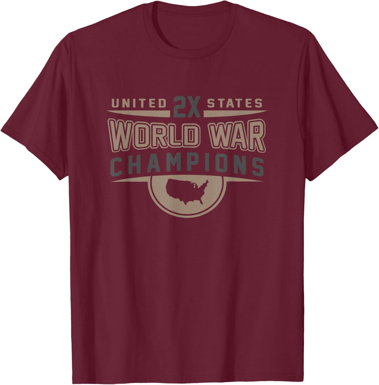 World War Champions Novelty Championship Winners USA T-Shirt - T-Shirt | Maroon
