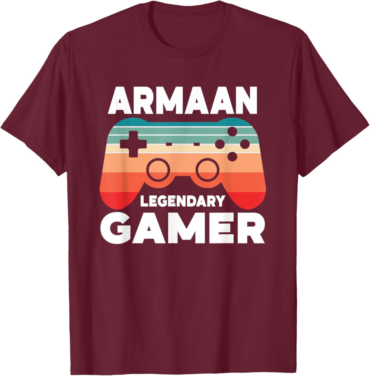Armaan Legendary Gamer Funny Personalized Armaan Gamer T-Shirt - T-Shirt | Maroon