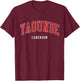 Yaoundé Cameroon College University Style , Black, S T-Shirt - T-Shirt | Maroon