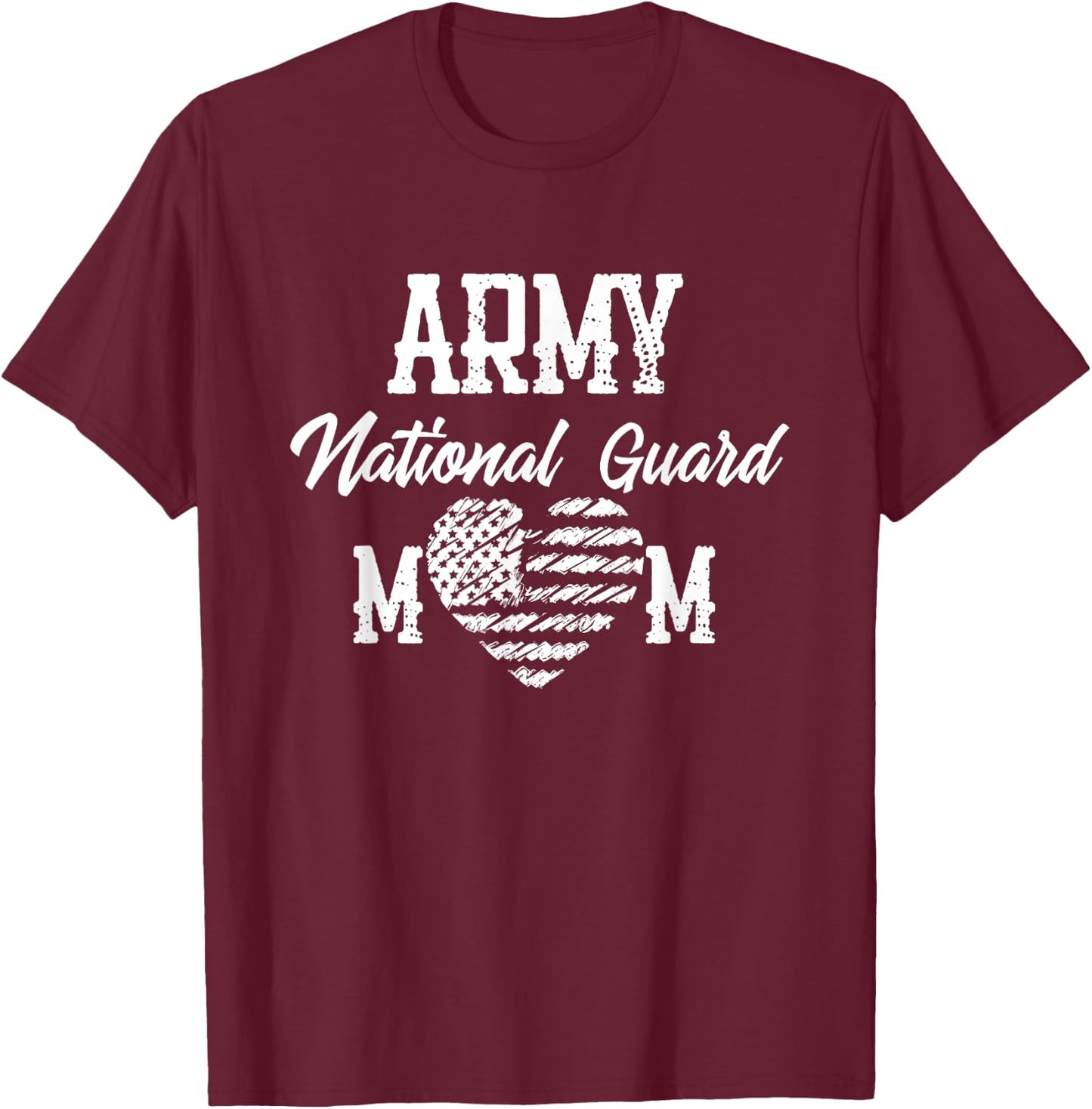 Army National Guard Mom Of Hero Military Family T-Shirt - T-Shirt | Maroon