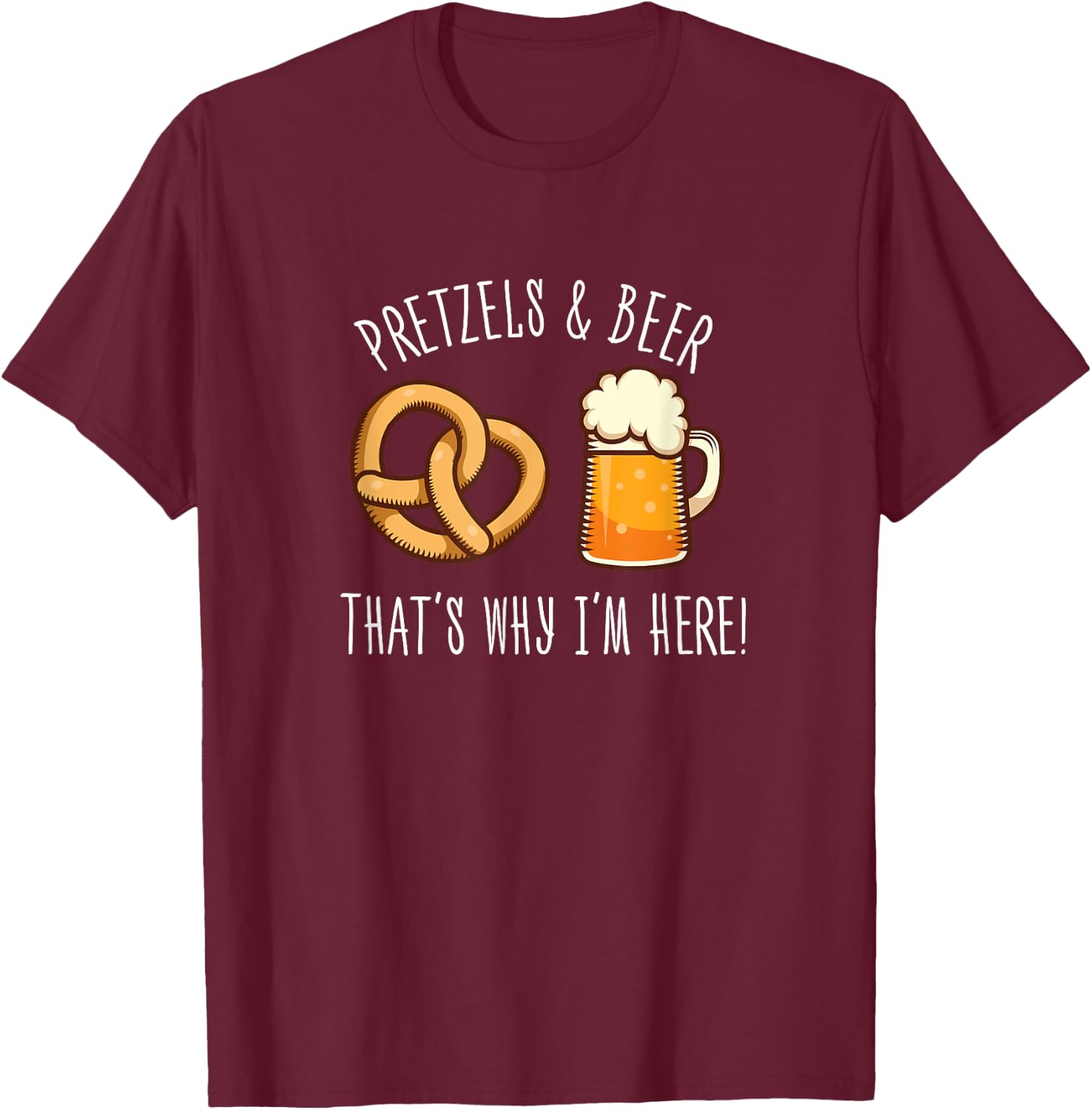 Pretzels And Beer - October Outfit Beer Festival T-Shirt - T-Shirt | Maroon