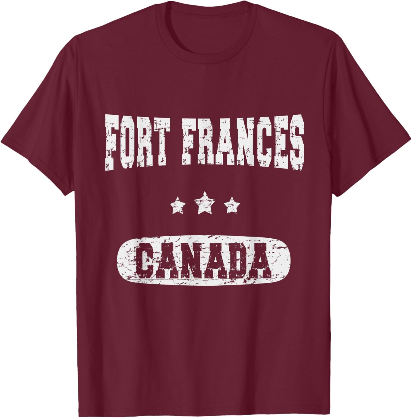 Vintage Fort Frances Canada T-Shirt - T-Shirt | Maroon