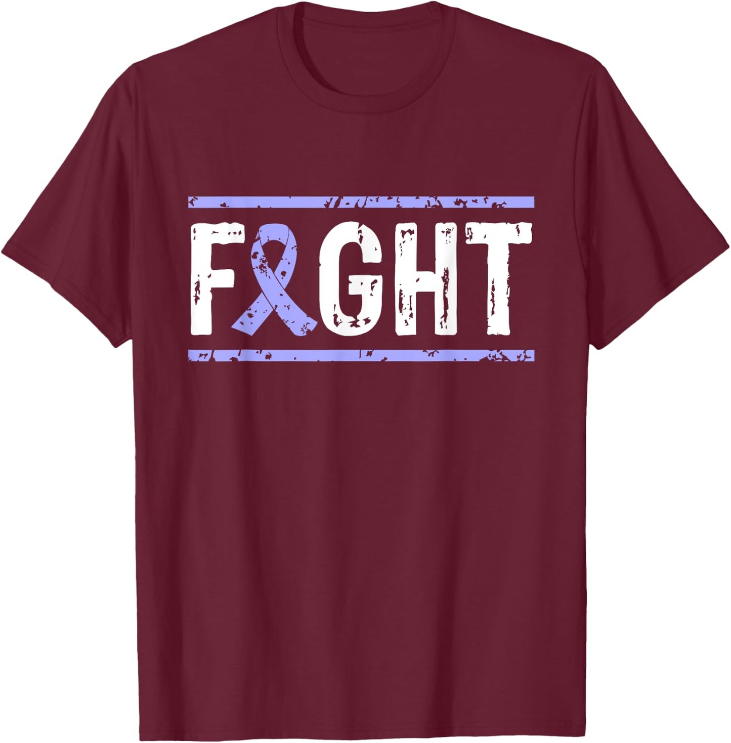 Cancer Warriors co Gastric Cancer Awareness Fight Cancer Periwinkle Ribbon for -Adults, Black, Small T-Shirt - T-Shirt | Maroon