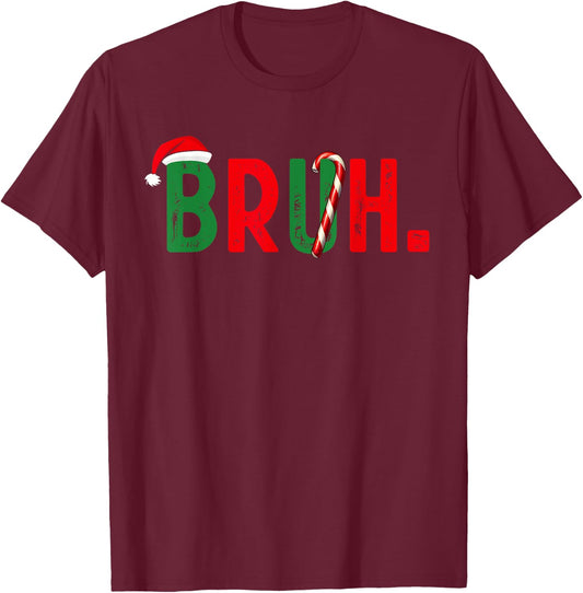 Family Candy Bruh Funny Christmas Boys Kids Xmas Pajamas T-Shirt - T-Shirt | Maroon