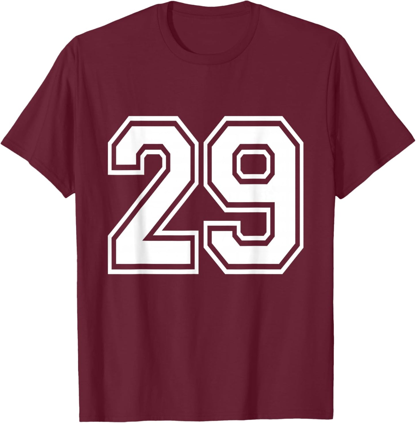 Number 29 Varsity Sports Team Jersey 29th Birthday 29 Years T-Shirt - T-Shirt | Maroon
