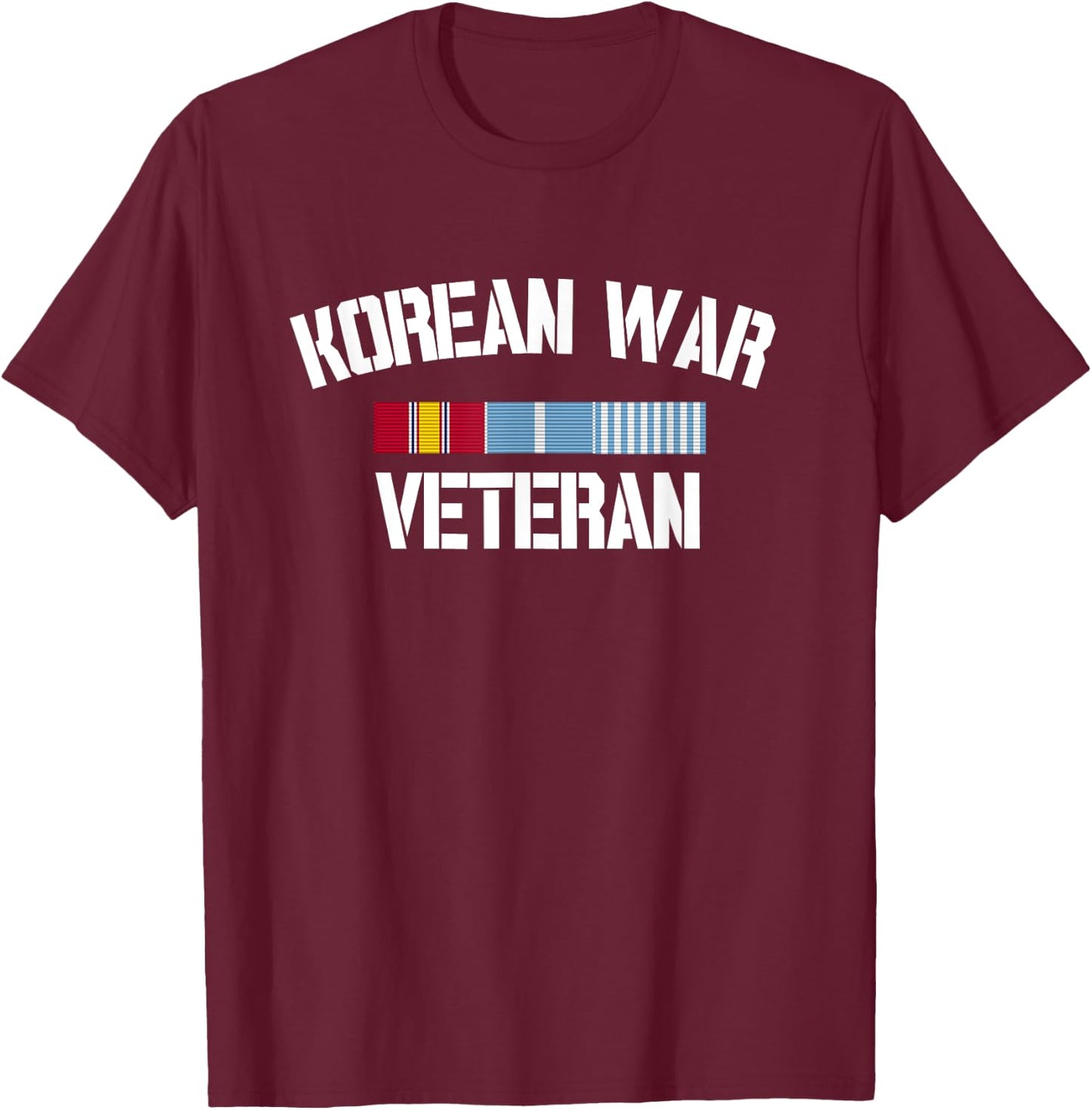 Patriotic American Creations by Revinct Designs Korean War Veteran Pride Korea Service Ribbon T-Shirt - T-Shirt | Maroon