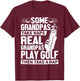 Real Grandpas Play Golf Funny Golf Grandpa Golfers Novelty T-Shirt - T-Shirt | Maroon
