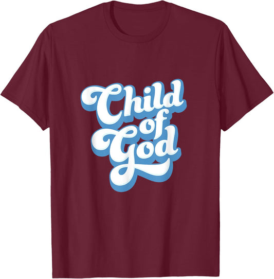 Child of God, Vintage Style Christian Gift T-Shirt - T-Shirt | Maroon