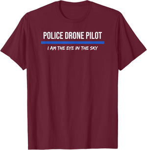 Police Drone Pilot Operator T-Shirt - T-Shirt | Maroon