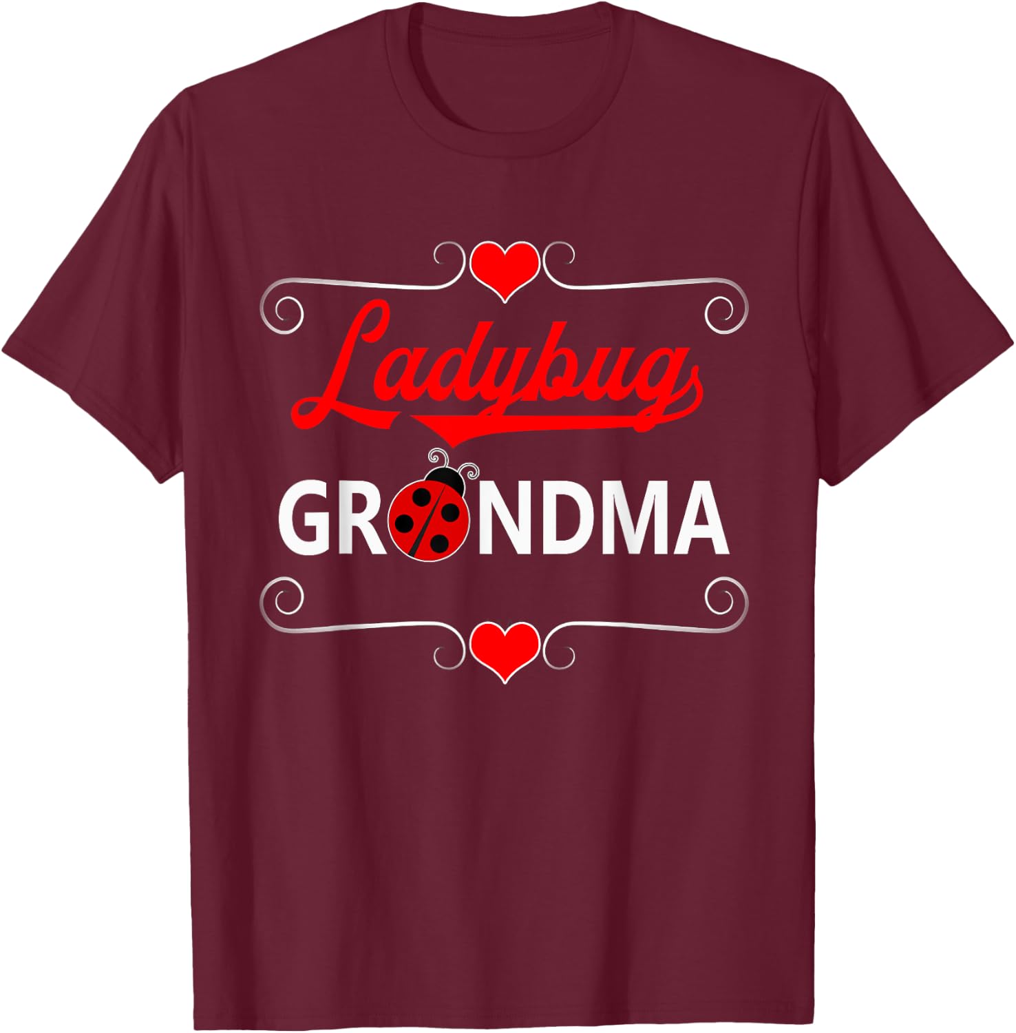 Ladybug Grandma Ladybird Cute T-Shirt - T-Shirt | Maroon