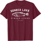 Seneca Lake Gift Trout Fishing and Finger Lakes Camping T-Shirt - T-Shirt | Maroon
