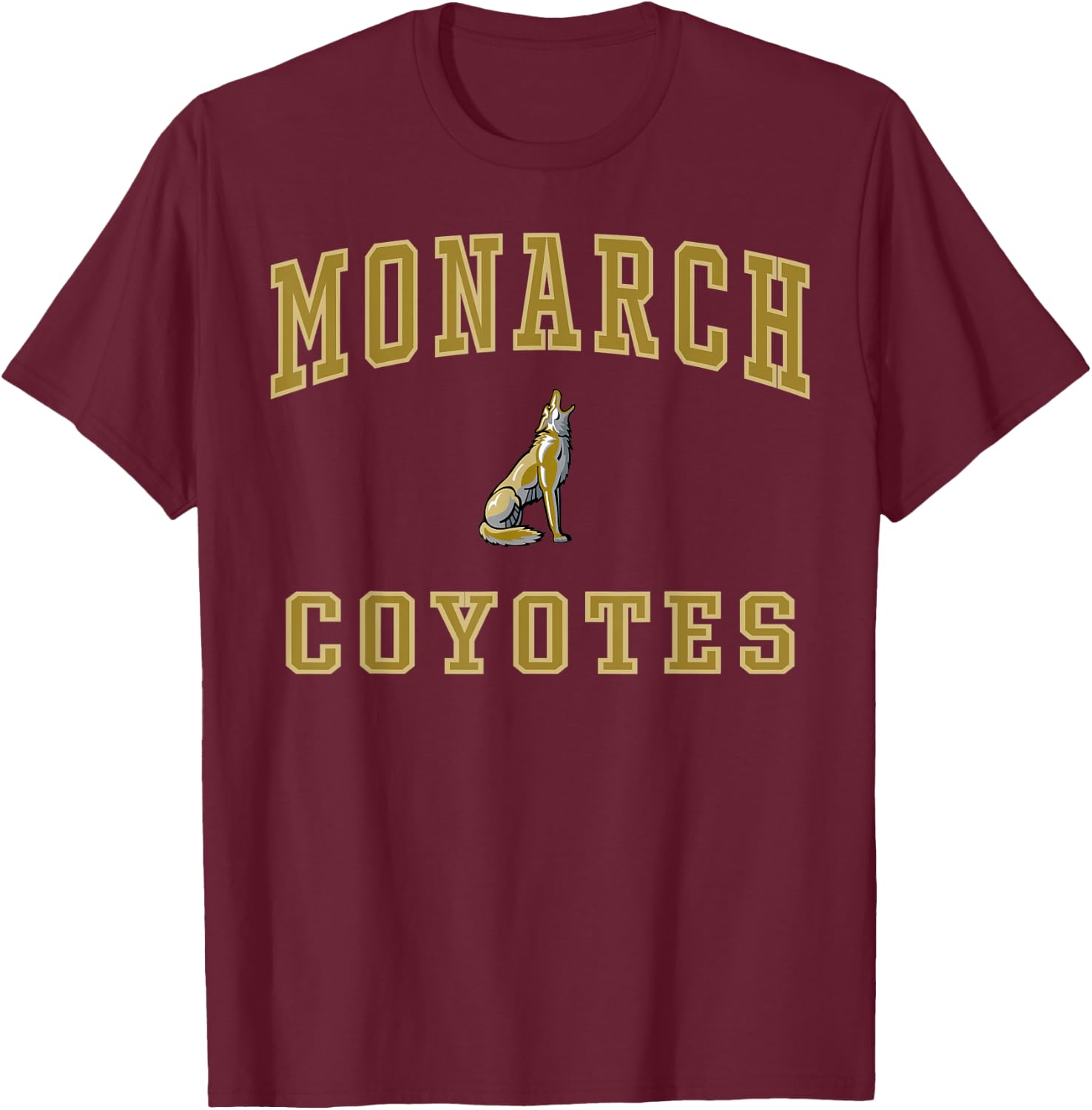 Monarch High School Coyotes C1 T-Shirt - T-Shirt | Maroon