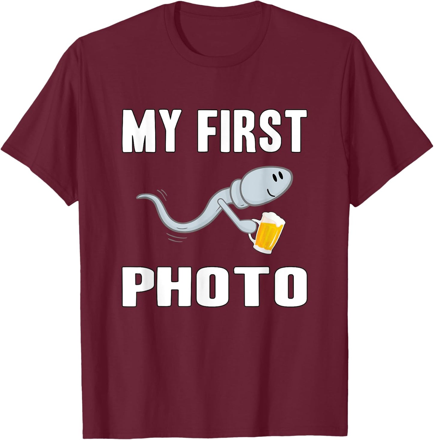 Beer Sperm Photo T-Shirt - T-Shirt | Maroon