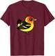 Cute Cartoon Western Tanager Birdorable Bird Species T-Shirt - T-Shirt | Maroon