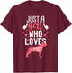 Just a Girl Who Loves American Staffordshire Terriers Dogs T-Shirt - T-Shirt | Maroon
