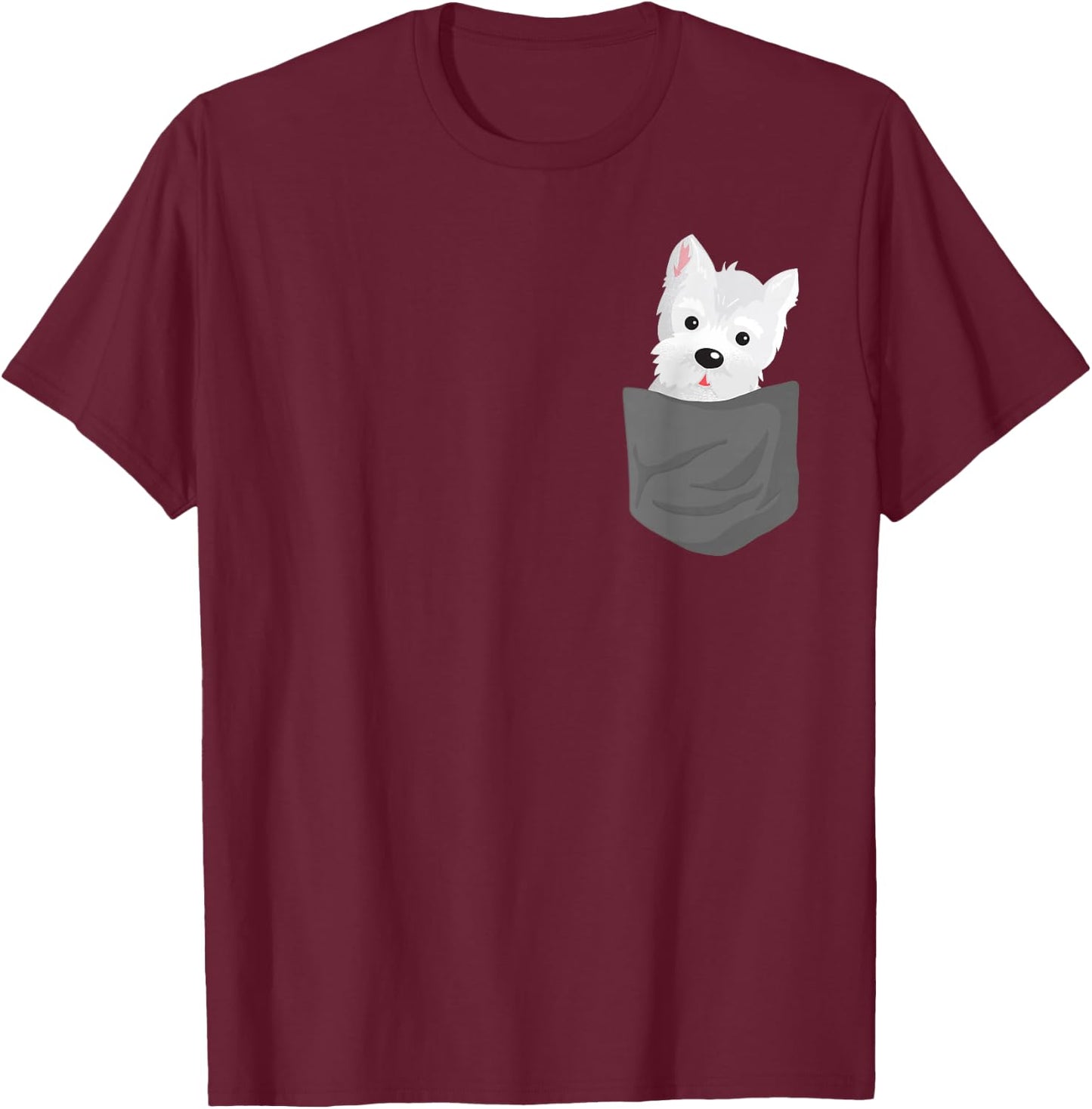Dog In A Pocket Cute Westie Terrier Lover Puppy T-Shirt - T-Shirt | Maroon