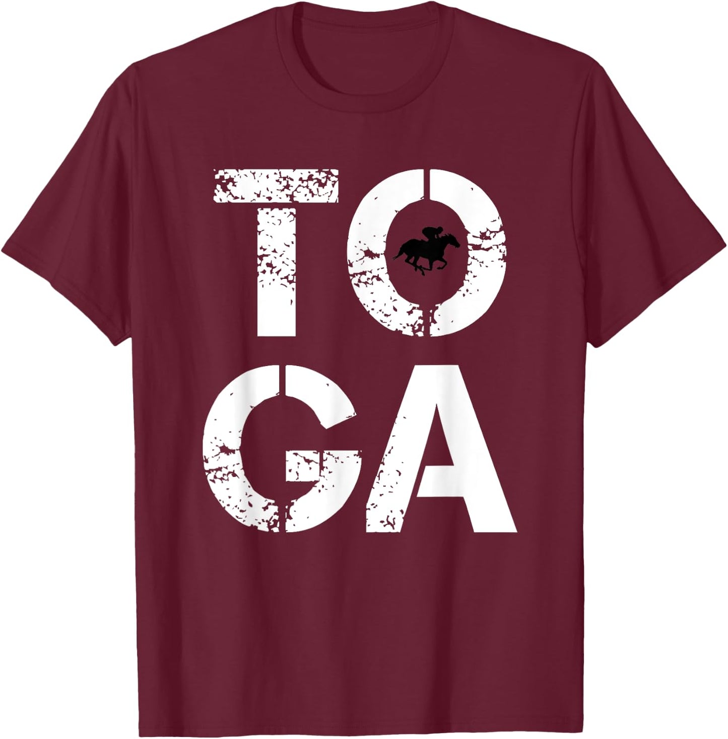 Toga Saratoga Springs Upstate New York Horse Racing T-Shirt - T-Shirt | Maroon