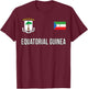 Equatorial Guinea Sports-style Flag and Emblem Design T-Shirt - T-Shirt | Maroon