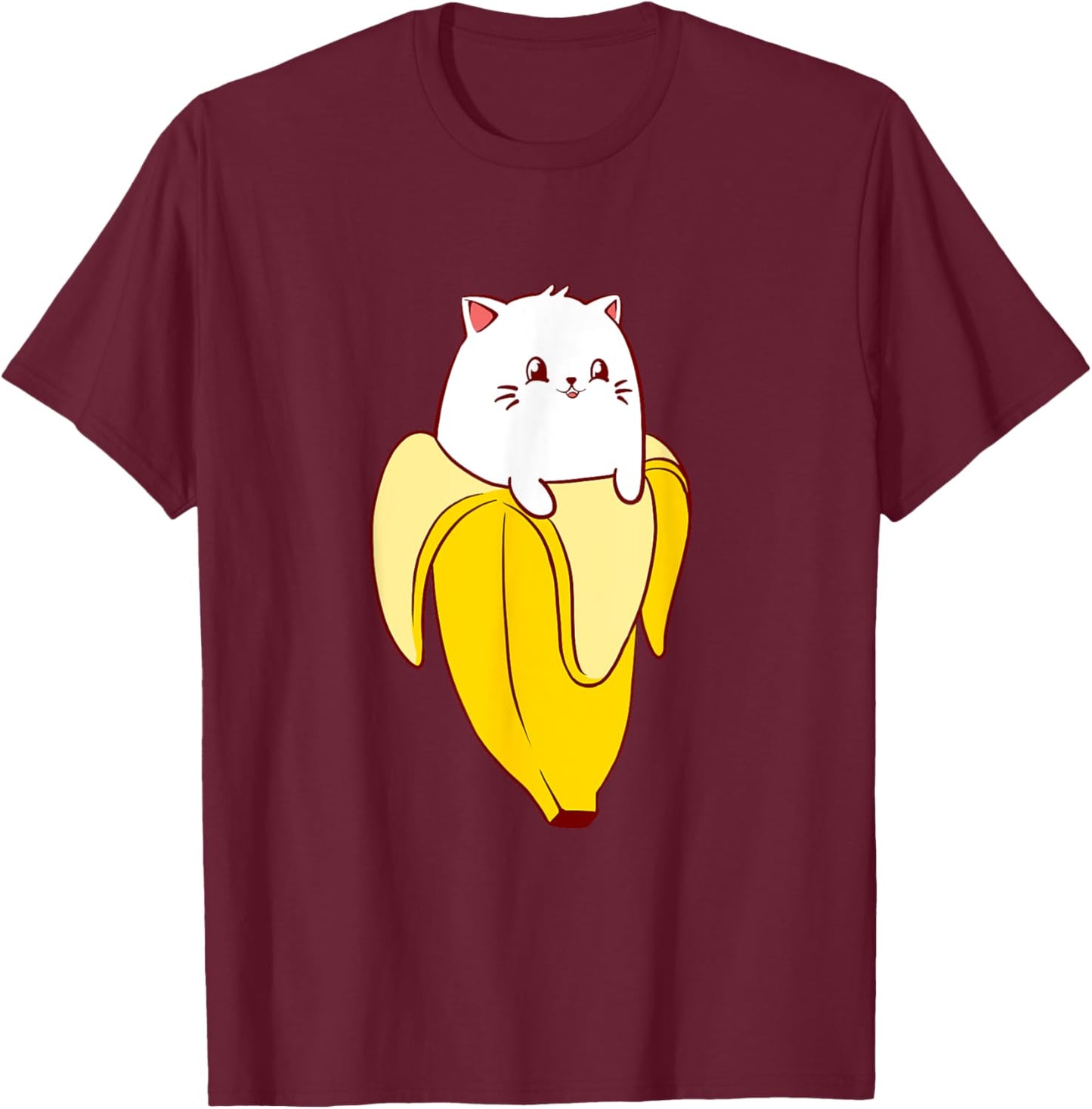 Cat Banana Kitten Lover Funny Kawaii Neko Pet Owner Men Women Girls Kids T-Shirt - T-Shirt | Maroon