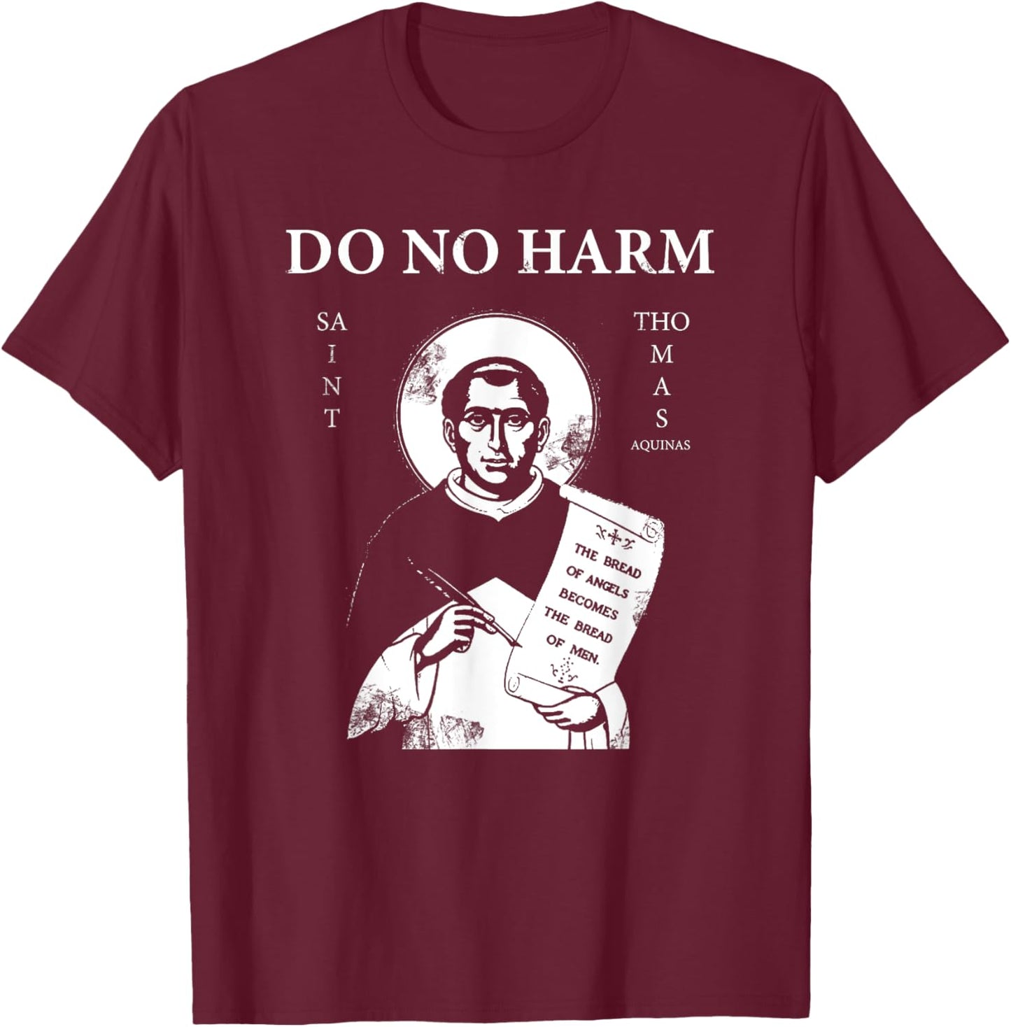 Libertas St. Thomas Aquinas ""Do No Harm"" , Small, Black T-Shirt - T-Shirt | Maroon