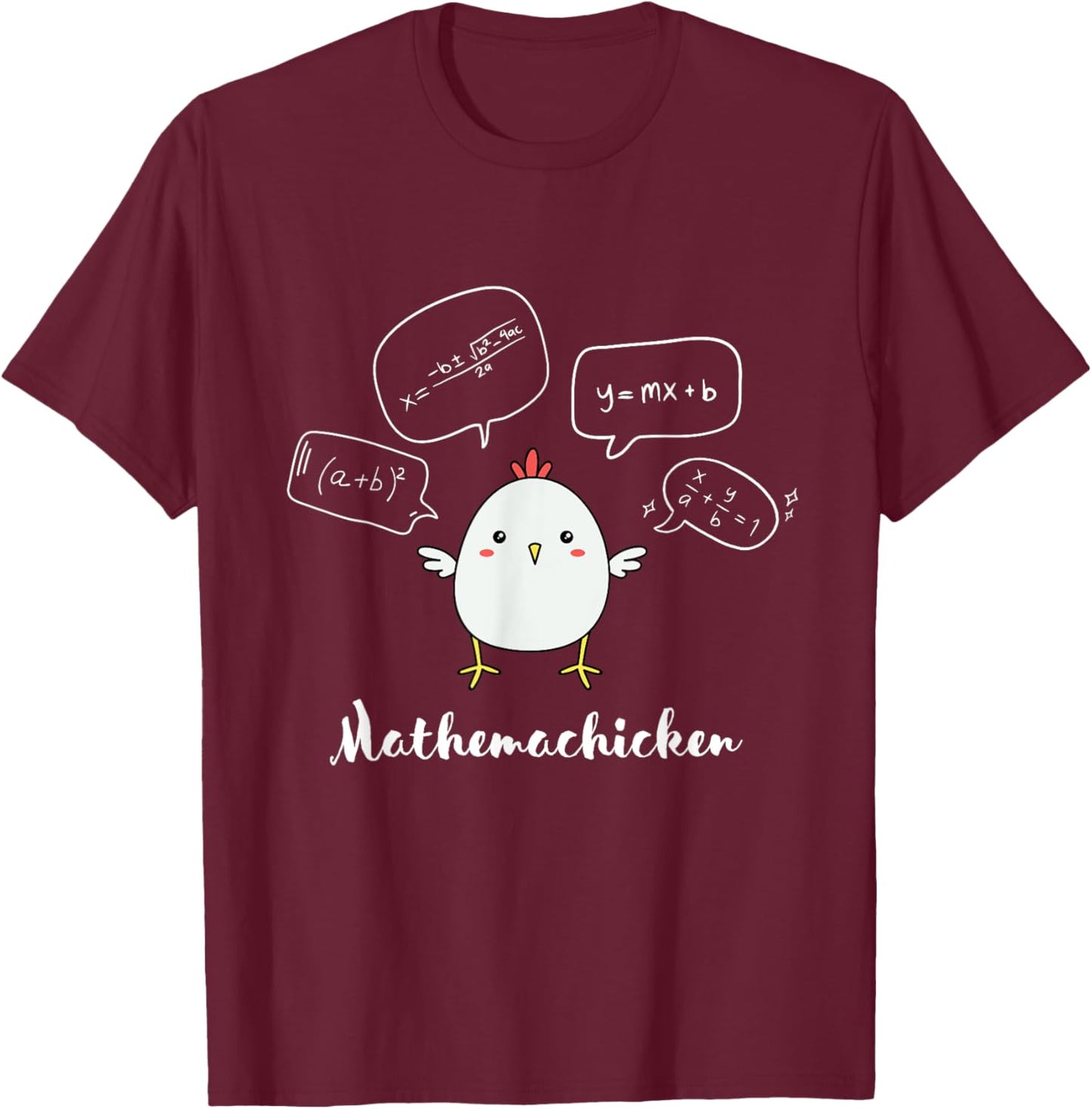 Mathemachicken Math Teacher Funny Mathematician T-Shirt - T-Shirt | Maroon