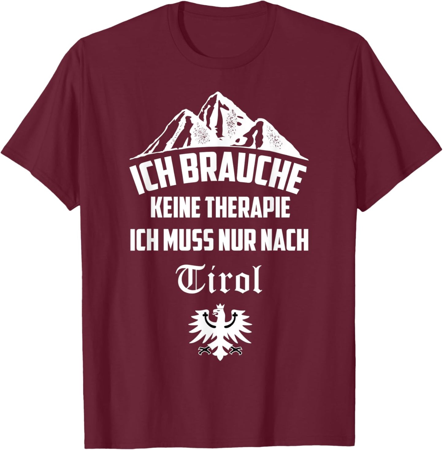 Tyrol with Tyrolean Eagle Coat of Arms T-Shirt - T-Shirt | Maroon