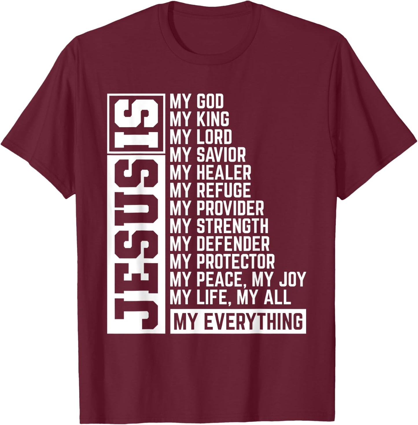 Faith Cross Christian Religious Jesus Lord Gift Jesus T-Shirt - T-Shirt | Maroon