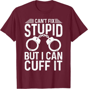 Funny Police Officer Design Women Cop Police Officer T-Shirt - T-Shirt | Maroon