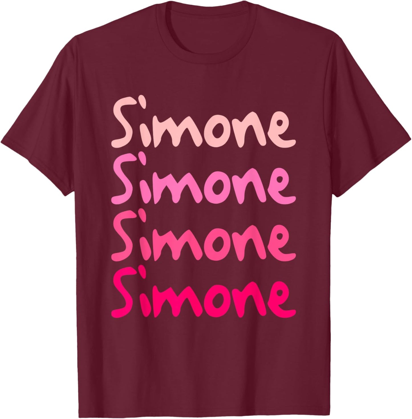 Simone First Name-d Boy Girl Baby Birth-day T-Shirt - T-Shirt | Maroon
