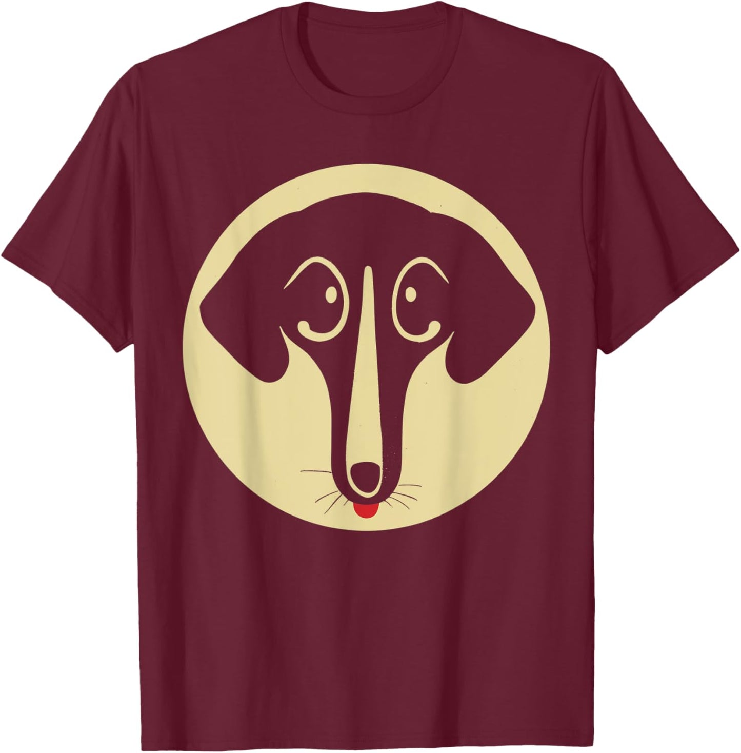 Retro Dachshund Mom Drawing for Dachshund Lovers T-Shirt - T-Shirt | Maroon