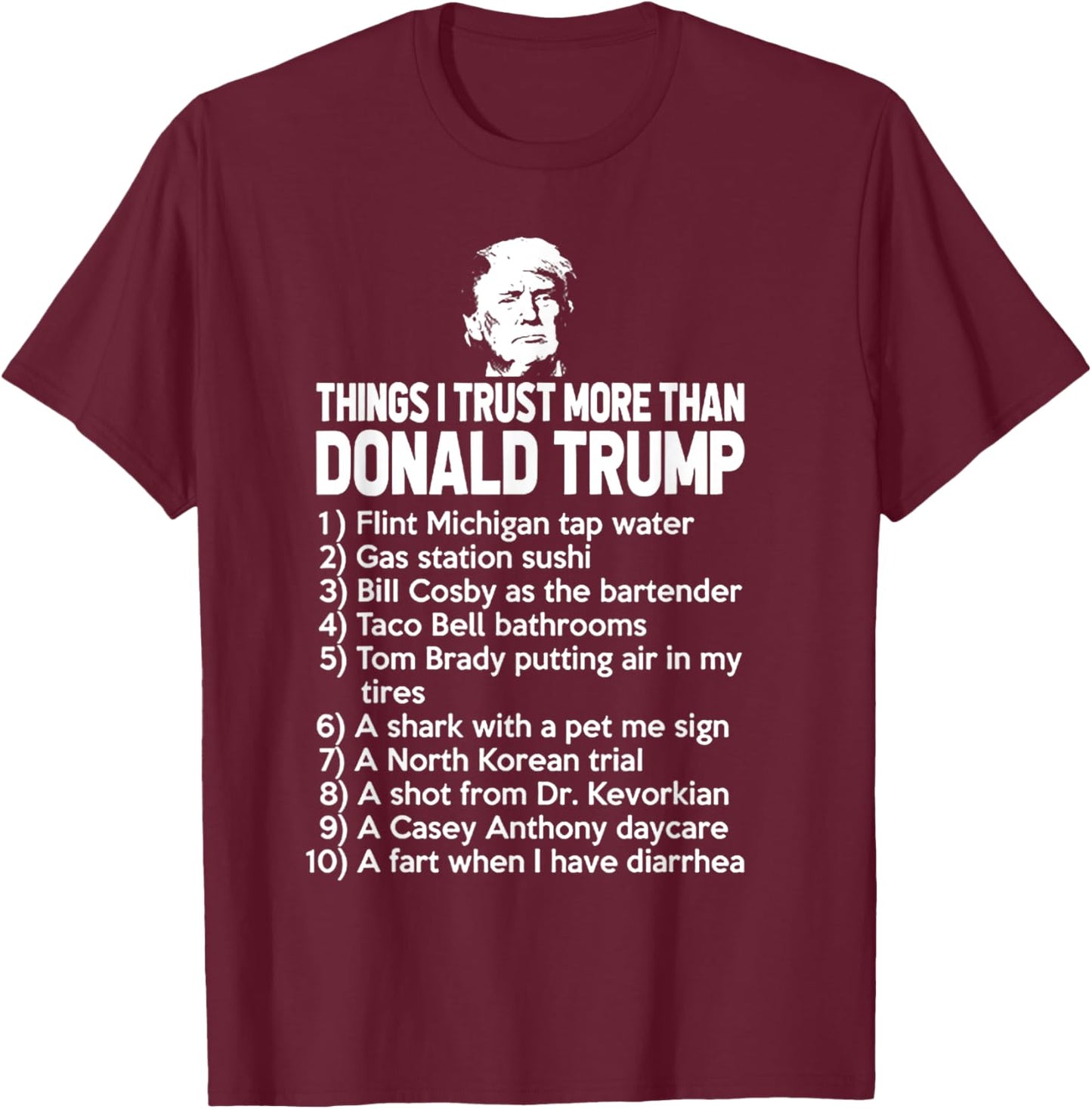 Funny Political Humor Gift - Black Trump 2020 - Men's Small - Modern Classic - - Straight Hem - Letter Print T-Shirt - T-Shirt | Maroon