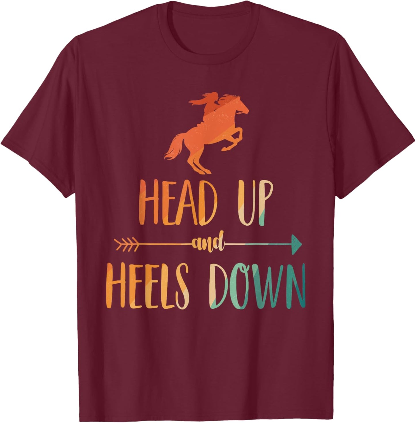 Horse Riding Art Girls Horseback Lover Equestrian T-Shirt - T-Shirt | Maroon