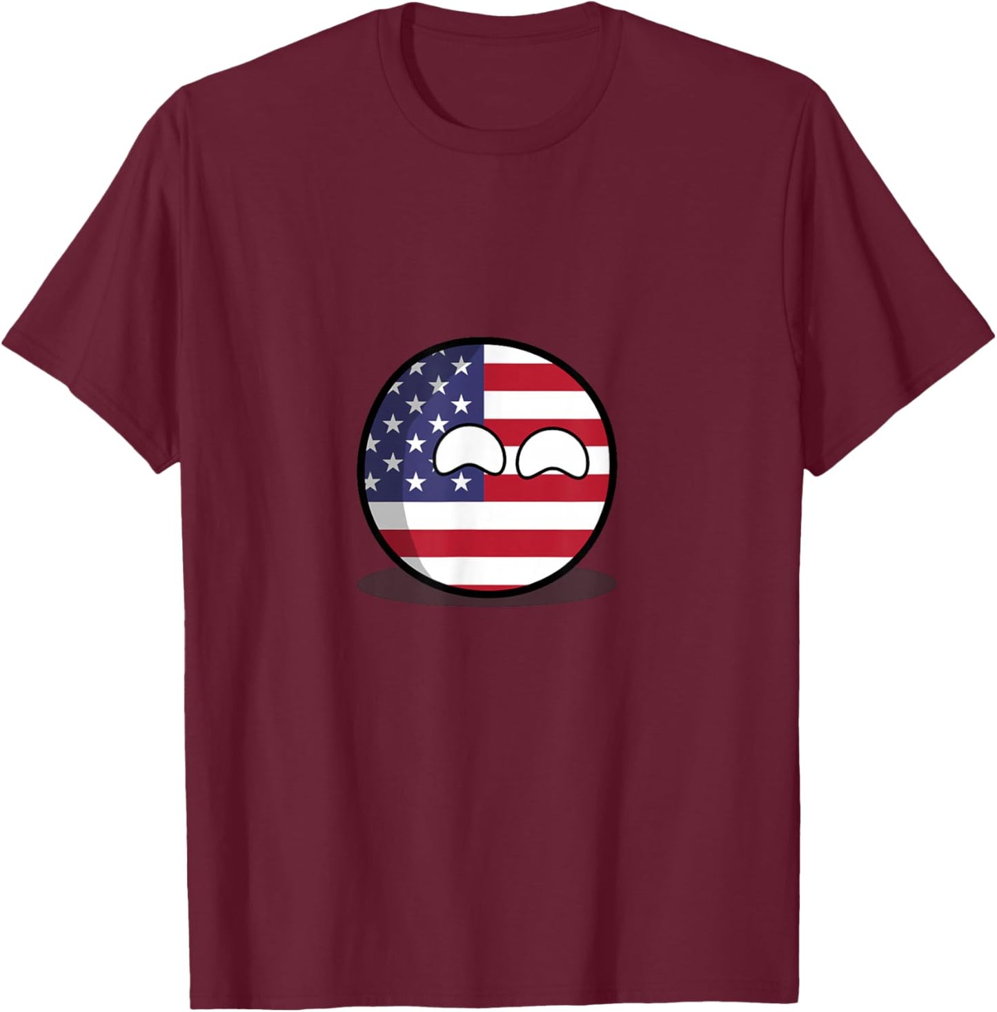 US American Flag Countryball Men T-Shirt - T-Shirt | Maroon